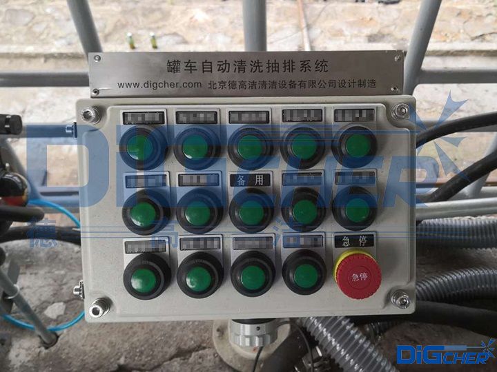 德高潔鐵路罐車(chē)高壓水自動(dòng)化清洗系統(tǒng)控制面板